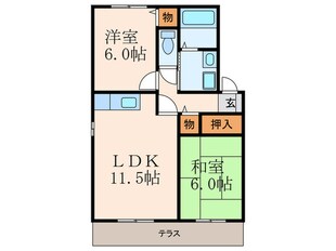 グロワ－ル長行Ｂの物件間取画像